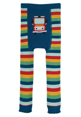 Little Knitted Leggings, Rainbow/Fire Engine - Simple Wellness 