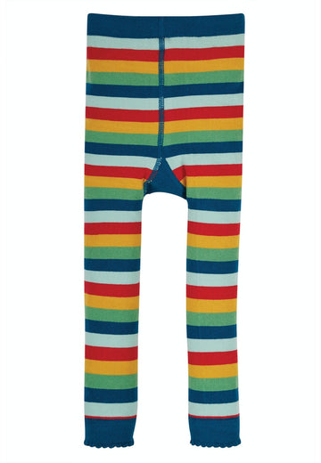 Little Knitted Leggings, Rainbow/Fire Engine - Simple Wellness 