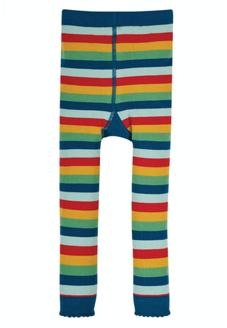 Little Knitted Leggings, Rainbow/Fire Engine