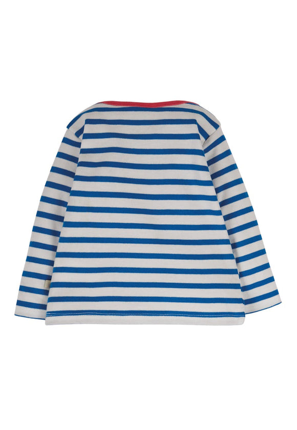 Bobby Applique Top, Cobalt Stripe/Rainbow