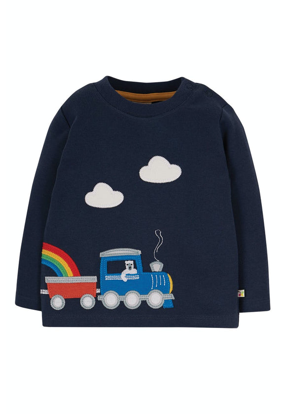 Joe Applique Top, Indigo/Train