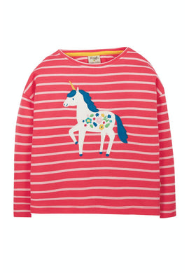 Tori Boxy Top, Watermelon Stripe/Unicorn