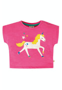Sophia Slub T-shirt, Flamingo/Unicorn