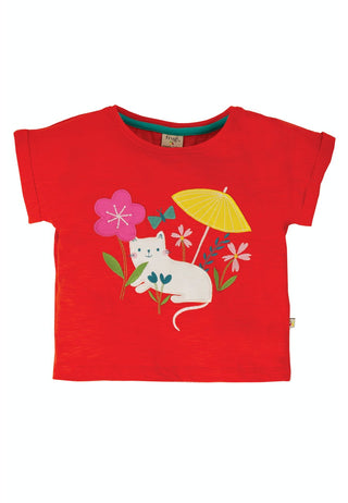 Sophia Slub T-shirt, Koi Red/Cat