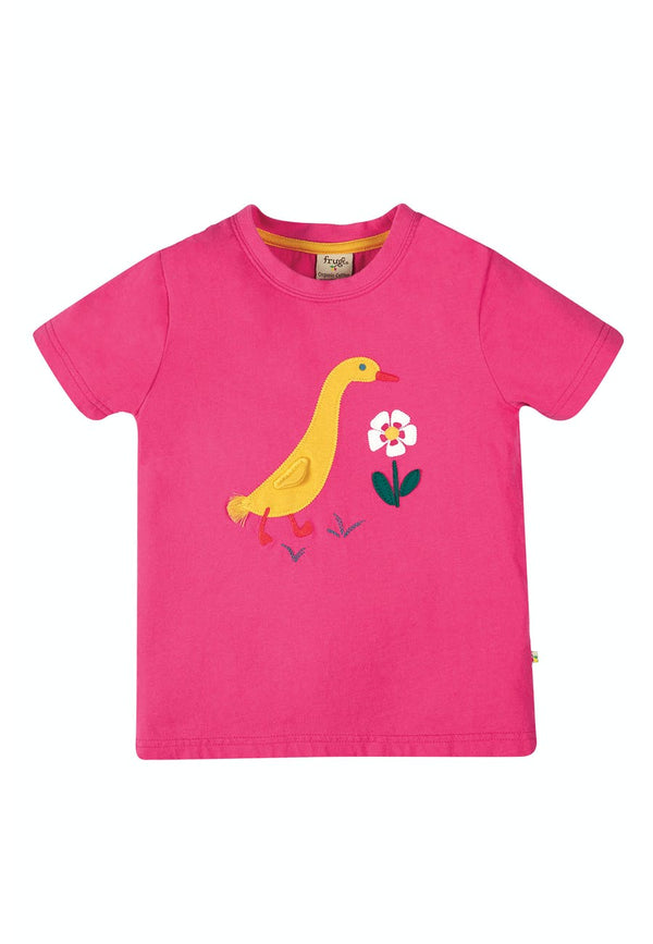 Avery Applique Top, Rich Pink Duck