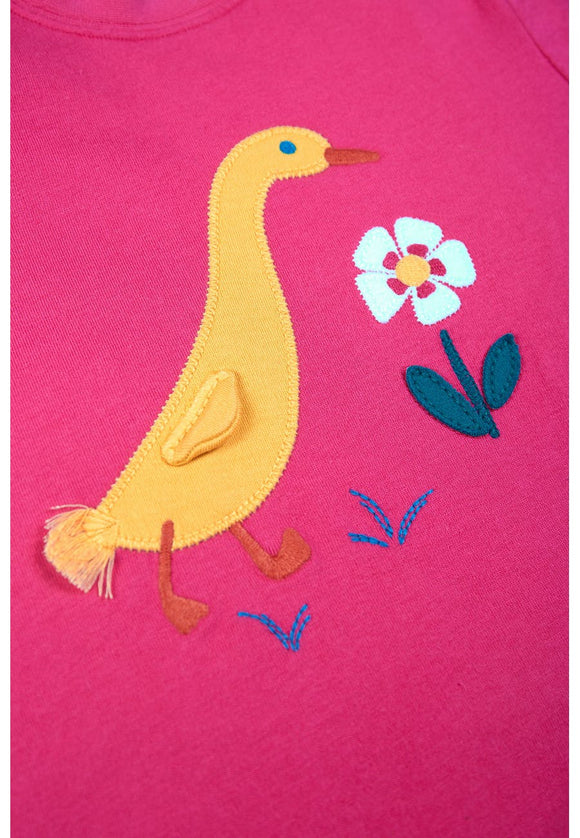 Avery Applique Top, Rich Pink Duck, 18-24 months (LAST PIECE) - Simple Wellness 