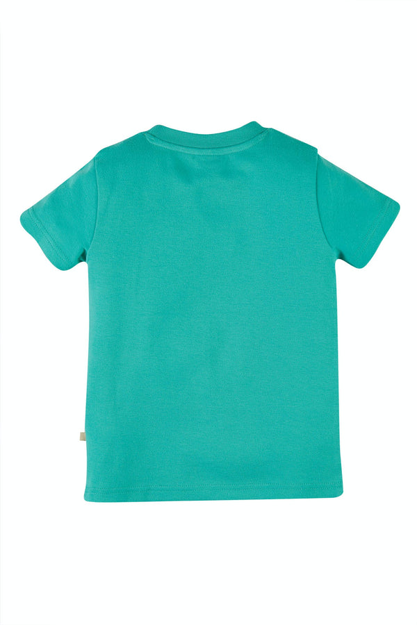 Carsen Applique T-shirt, Aqua Elephant