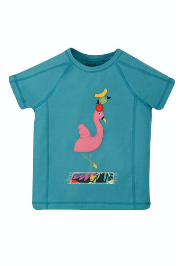 Yogi Yoga Tee, Sea Blue/Flamingo, 8-9 YEARS (LAST PIECE)